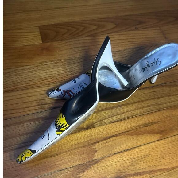 Spezie Black & White Pop Art Leather Heels – Size 37 - Picture 6 of 8